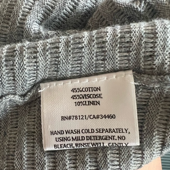 EILEEN FISHER Linen Blend Drape Front Open Cardigan - Picture 4 of 5